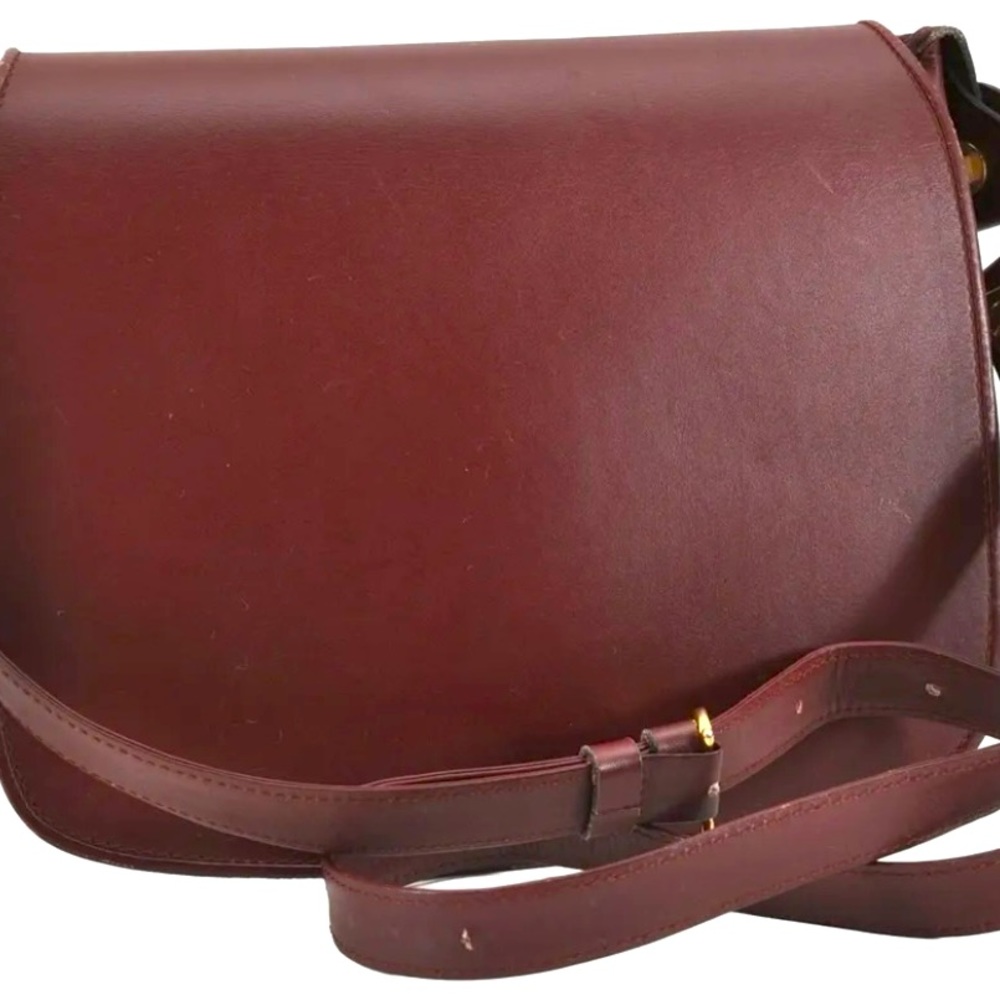 Authentic Cartier Must de Cartier Leather Shoulder Cross Body Bag Bordeaux 😍😍